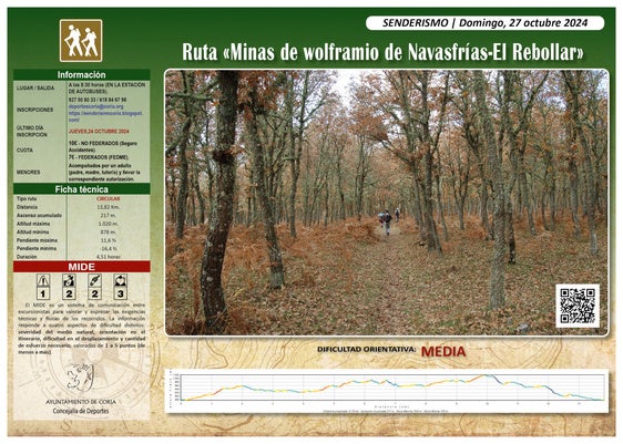 Apertura de inscripciones de la Ruta Senderista «Minas de Wolframio de Navasfrías»