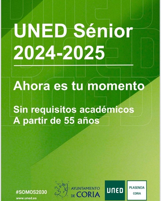 La UNED de Coria abre inscripciones para el programa UNED Sénior, con cursos para mayores de 55 años