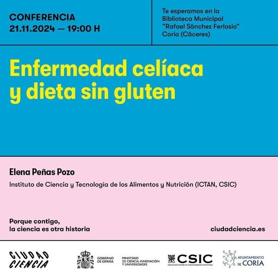 La Biblioteca de Coria acoge una charla sobre la enfermedad celíaca y la dieta sin gluten