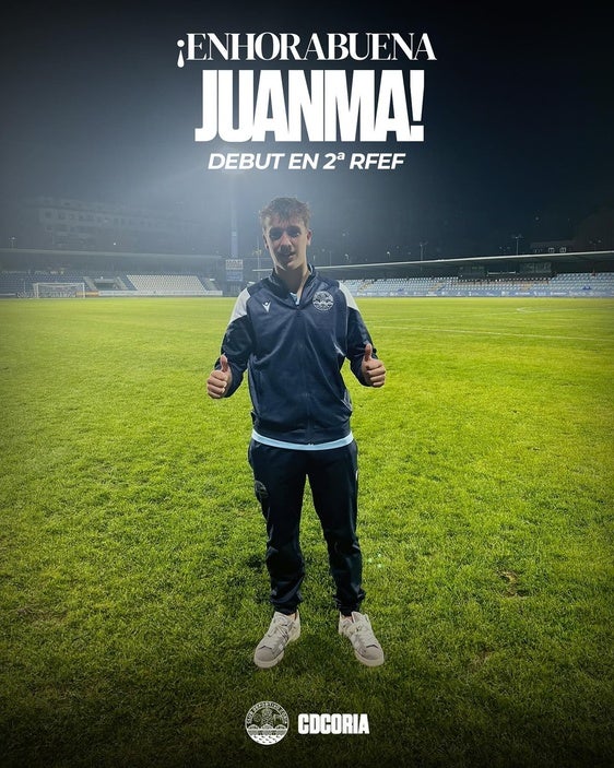 Juanma debuta con el primer equipo del CD Coria en 2ª RFEF