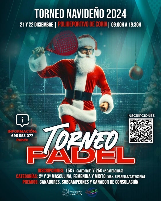 Torneo de Pádel «Navideño Picky-Pádel» en el Polideportivo Municipal