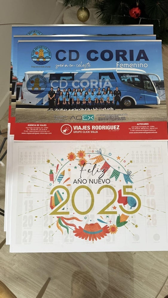 Viajes Rodríguez y el CD Coria lanzan Calendarios Solidarios a favor de AOEX Coria