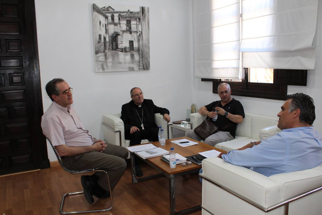Reunión del alcalde con el obispo, deán y coordinador de las obras de la Catedral
