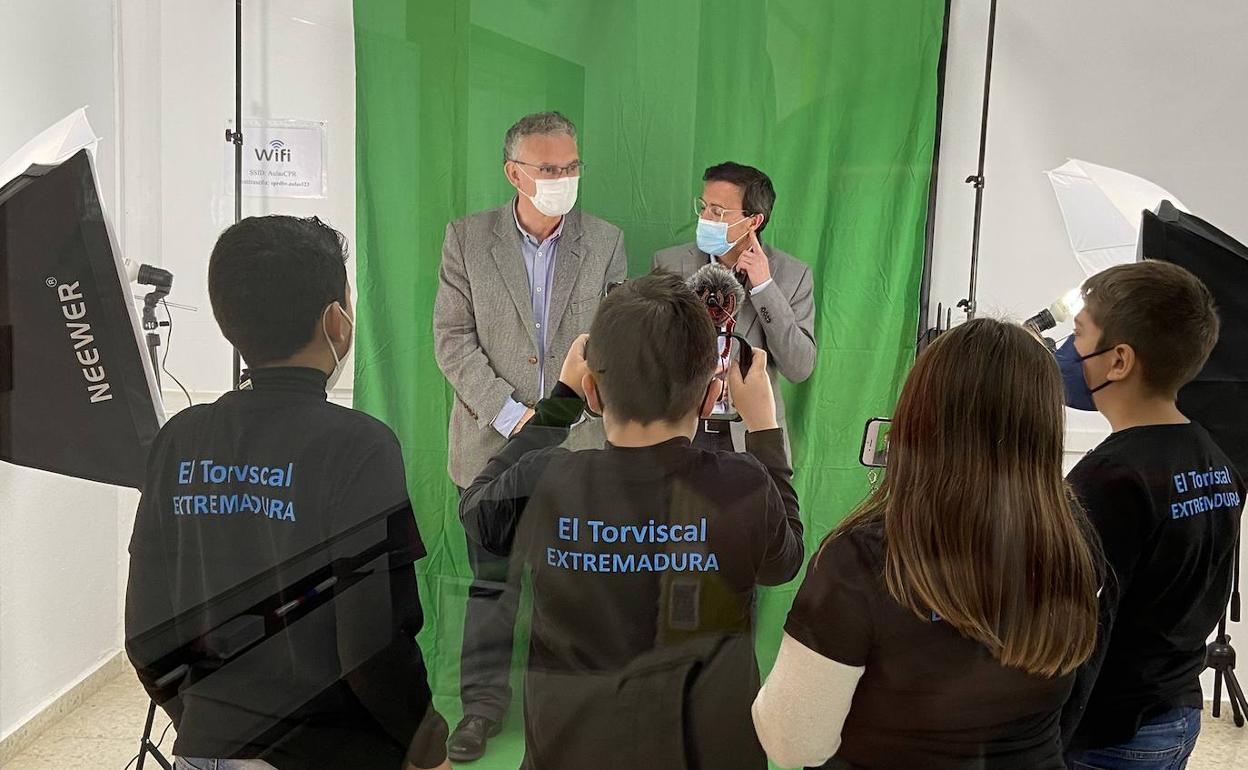 Alumnos de CRA La Espiga de El Torviscal utilizaron ayer el aula. 