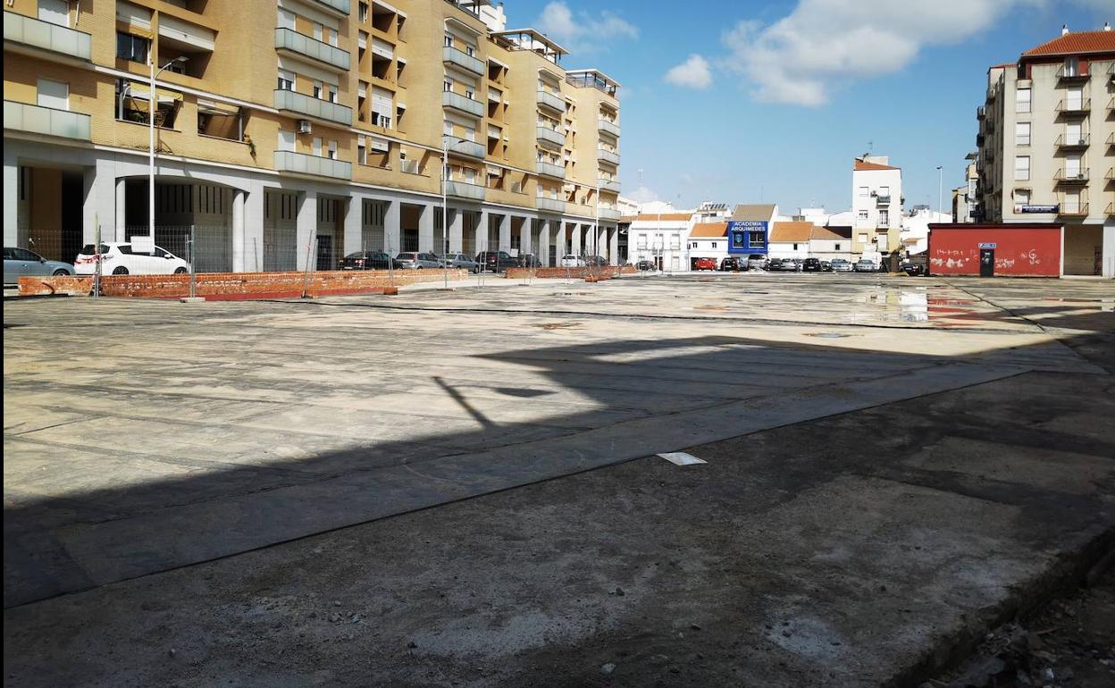 Las obras en la plaza de Guadalupe comenzaron en julio de 2021. 