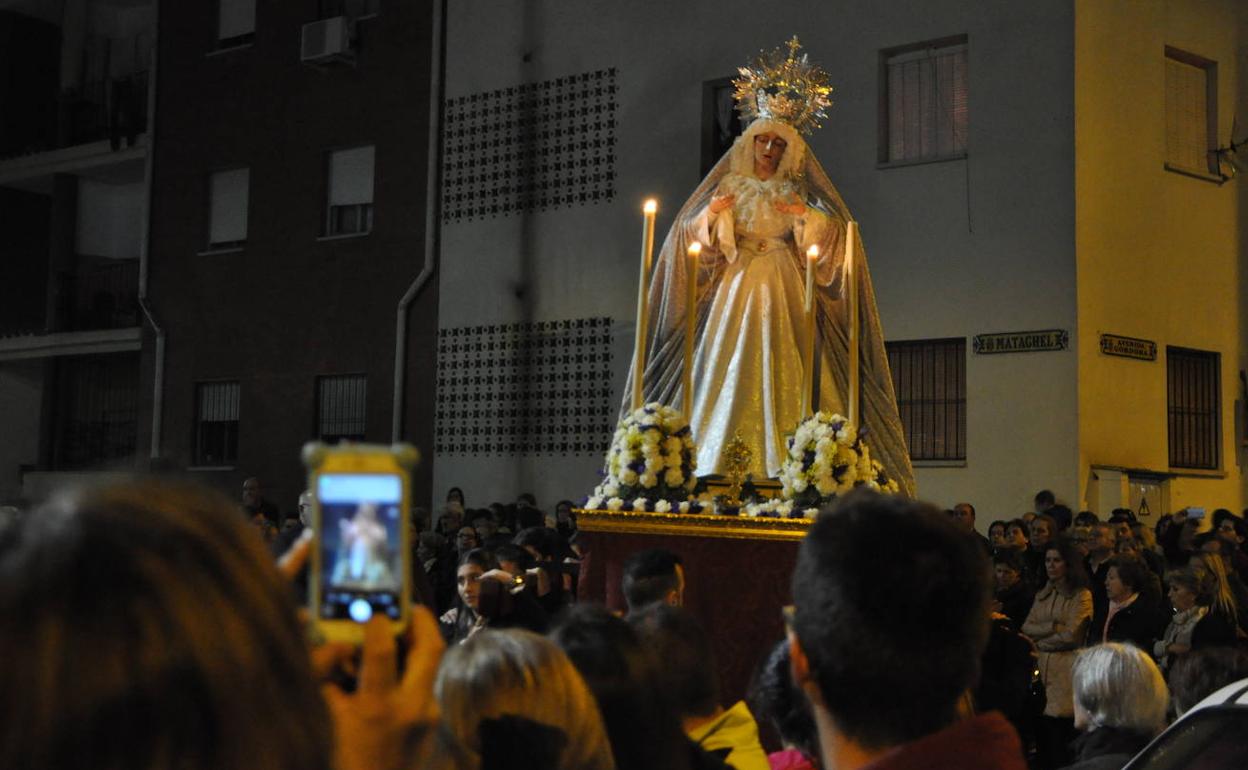 Procesión de la Hermandad de la Oración en el Huerto de Don Benito. 