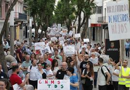 La marcha recorrió la principal arteria comercial dombenitense durante más de una hora.