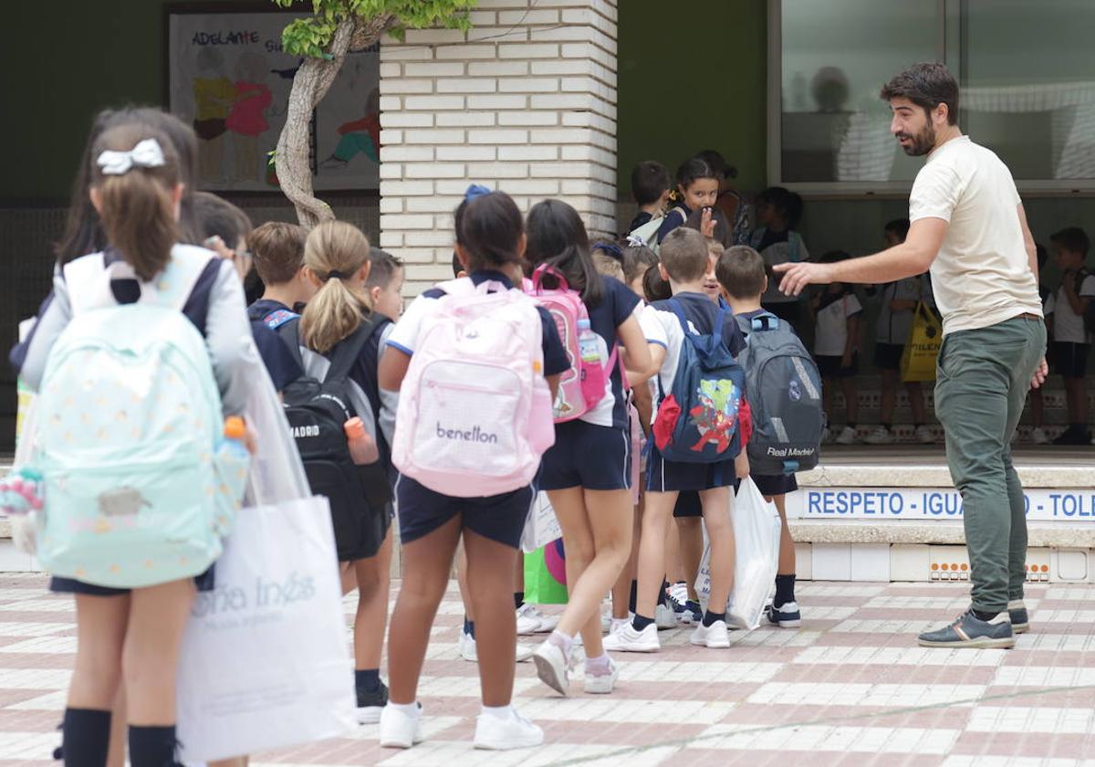 Primer día de curso en el colegio Sagrado Corazón.