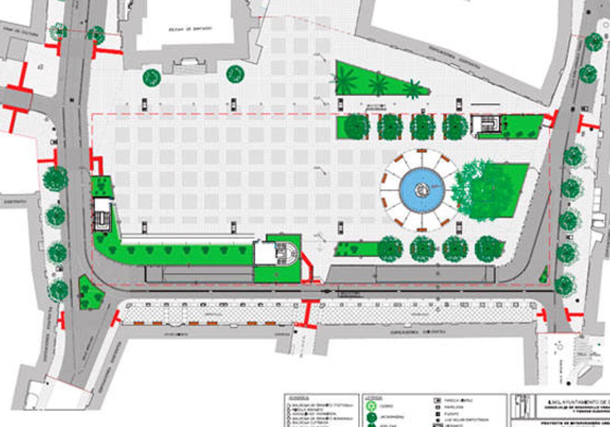 Plano del nuevo proyecto de la plaza de España.