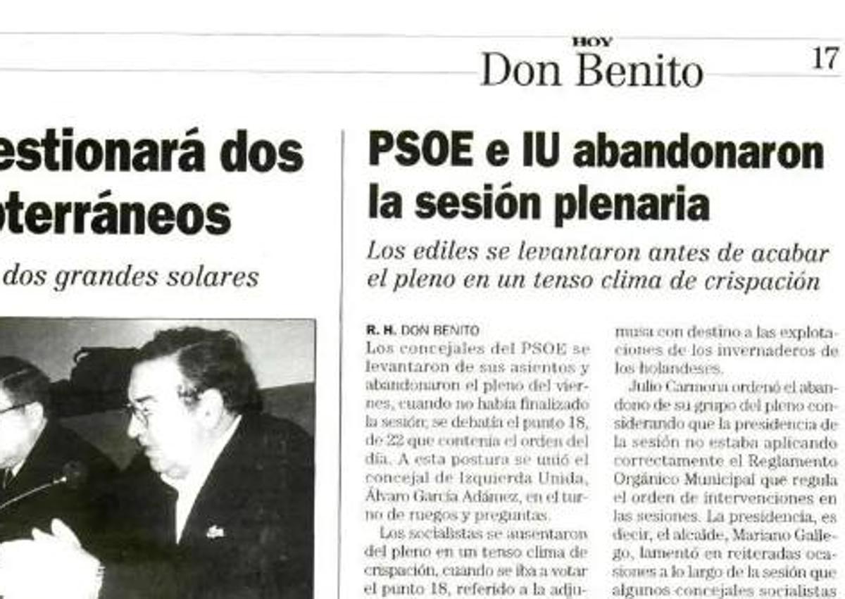 Imagen secundaria 1 - La hemeroteca recoge ausencias, abandonos y conflictos de los plenos en los últimos años