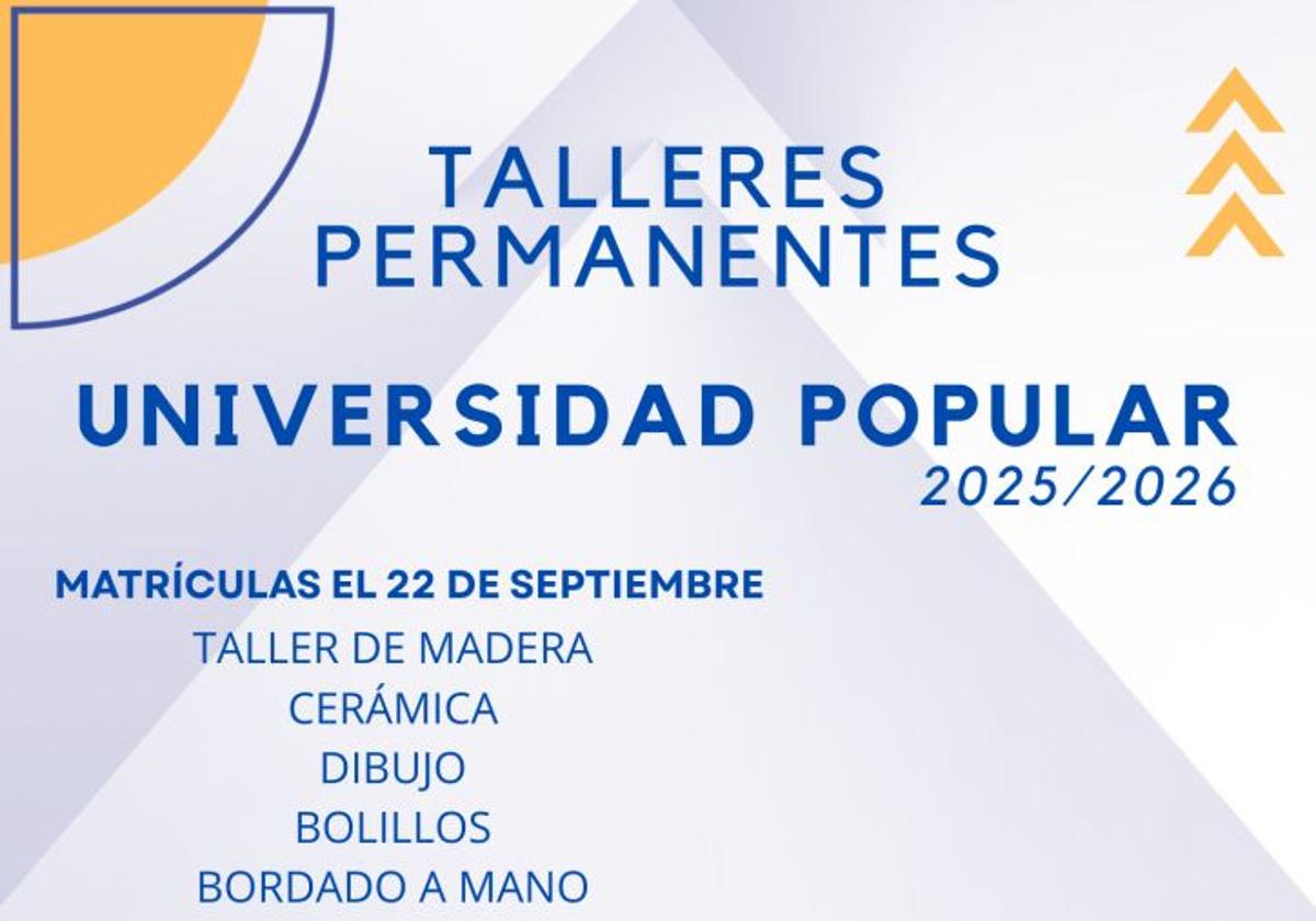 La Universidad Popular comienza hoy el plazo de matriculación en varios talleres