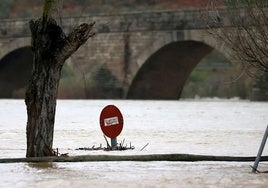 El río Guadiana, hace unos días, a su paso por Medellín.