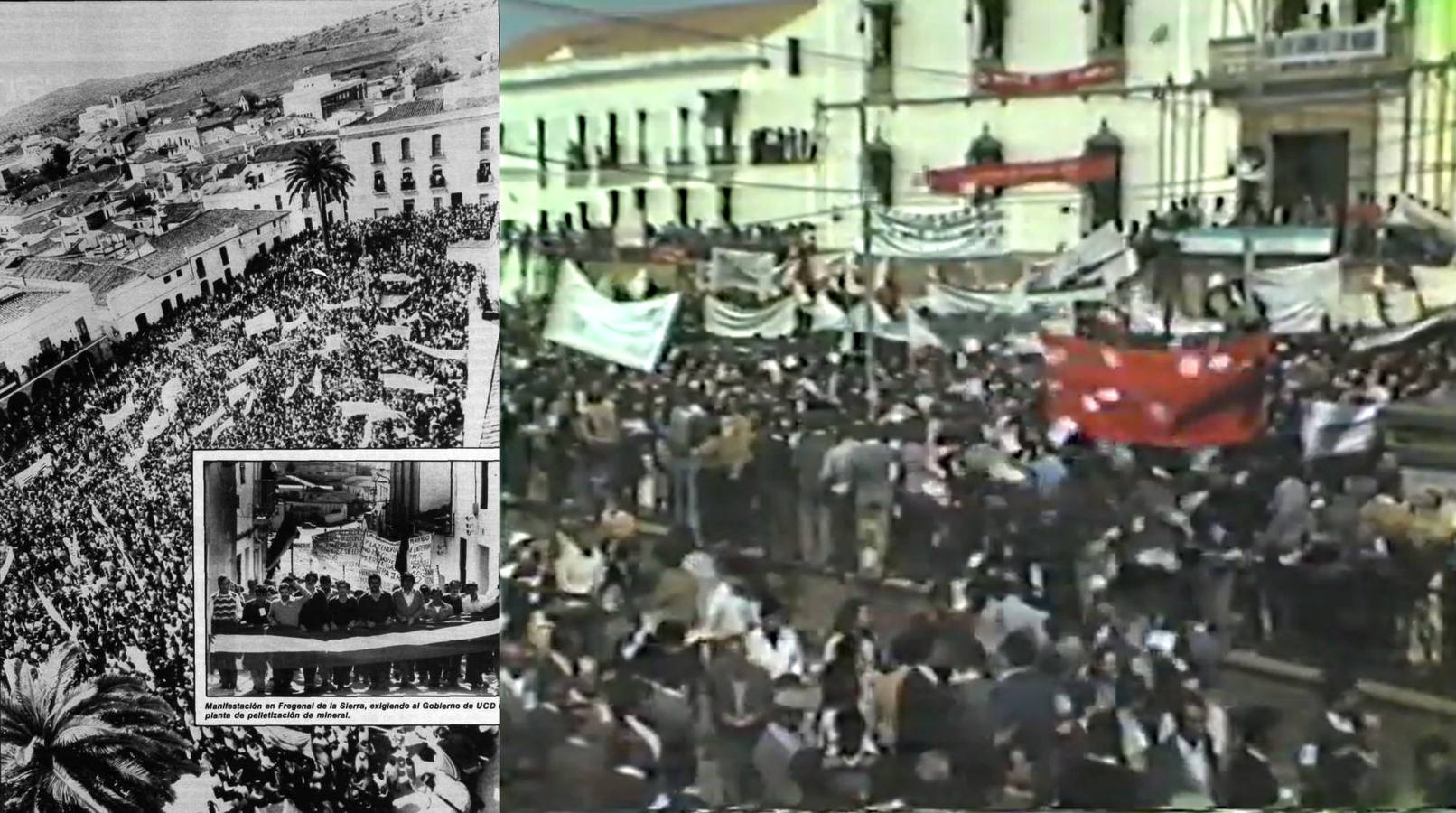 Manifestación del 25 de abril de 1982, en defensa de la apertura de Presur. 