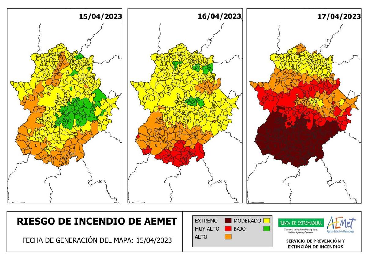Infoex eleva el riesgo de incendios y prohíbe el uso del fuego durante la Romería de la Virgen