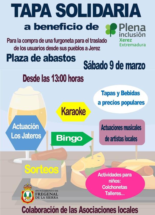 Fregenal celebra una Tapa Solidaria en beneficio de Plena Inclusión Xerez Extremadura