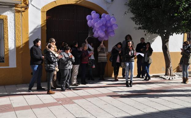 Durante una actividad de la Oficina de Igualdad en Monesterio con motivo del Día de Violencia de Género 