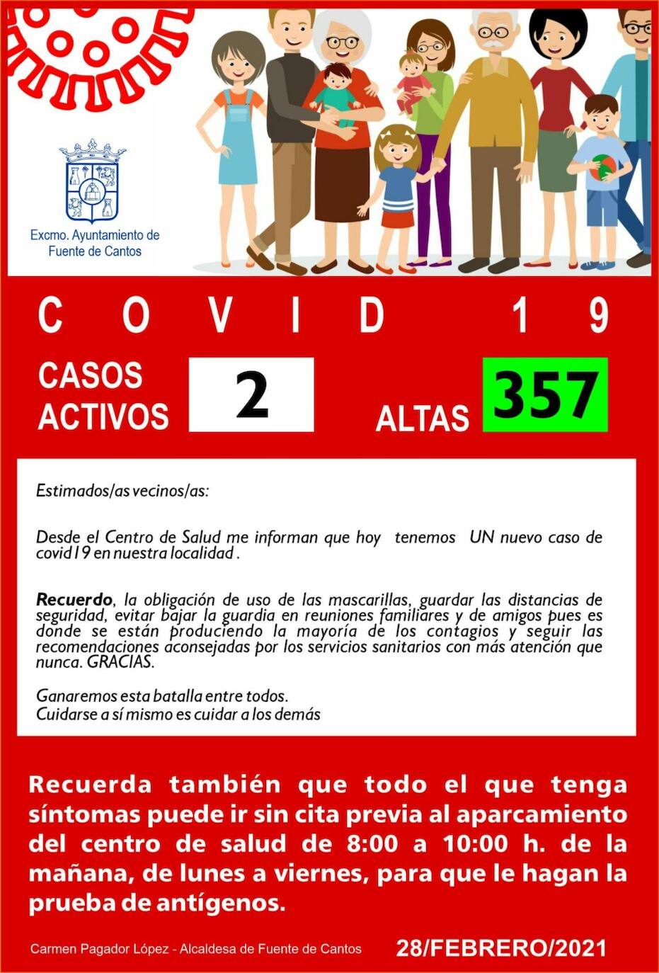 Dos positivos en la localidad