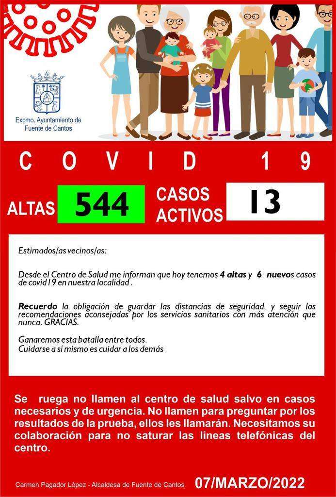 Cartel infotmativo del Ayuntamiento de Fuente de Cantos