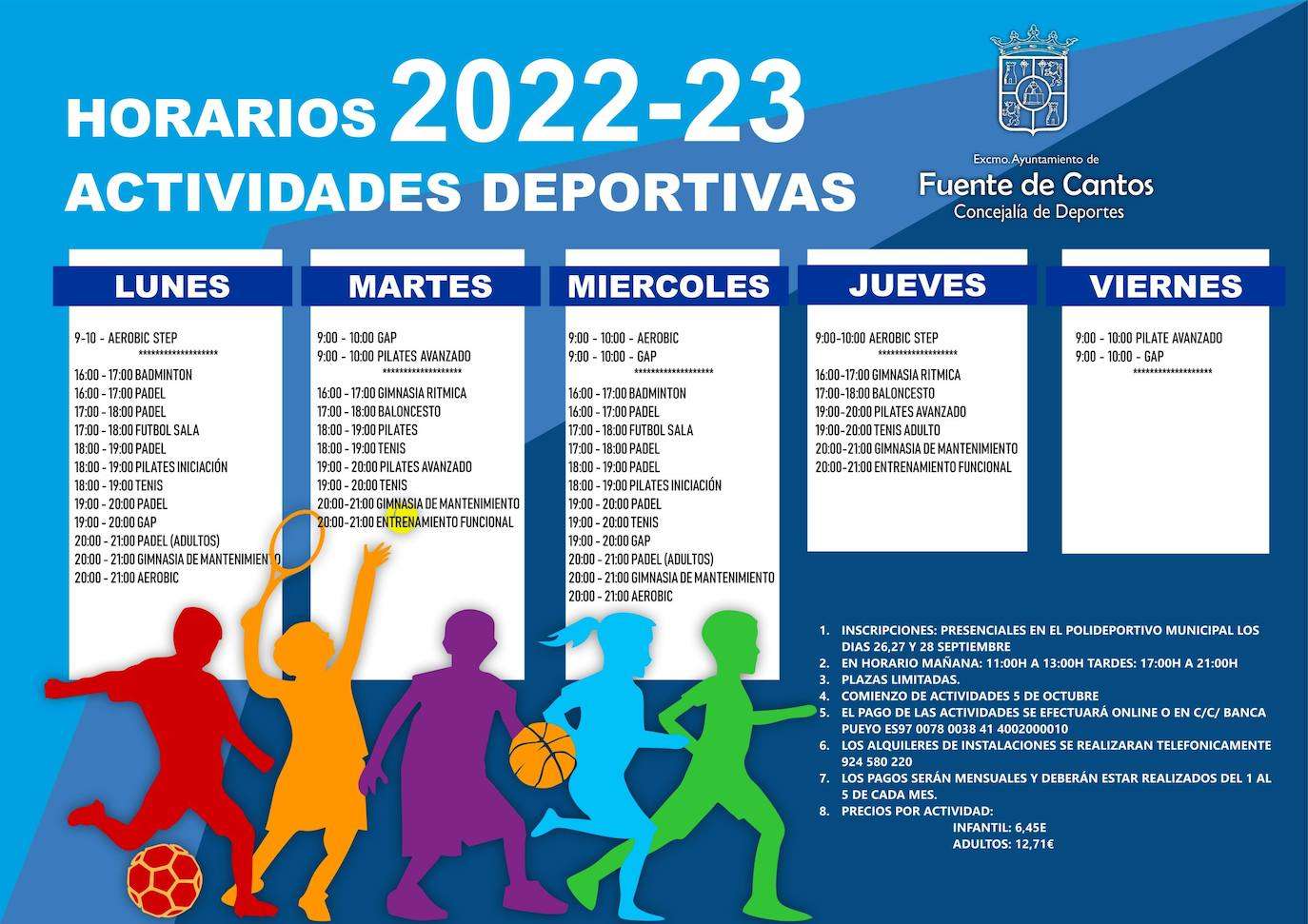 La concejalía de Deportes ha preparado una veintena de actividades deportivas