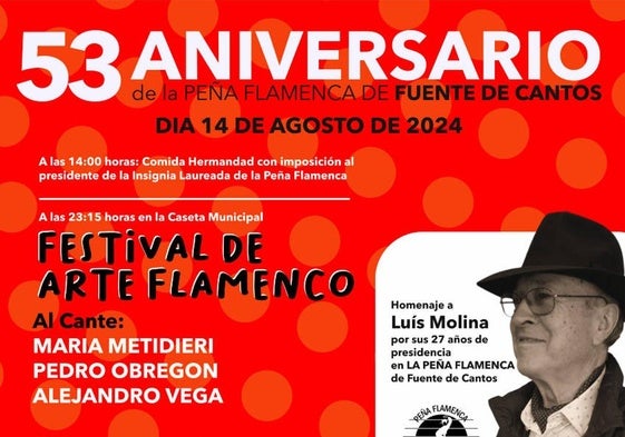 Homenaje a Luis Molina en el 53 aniversario de la Peña Flamenca