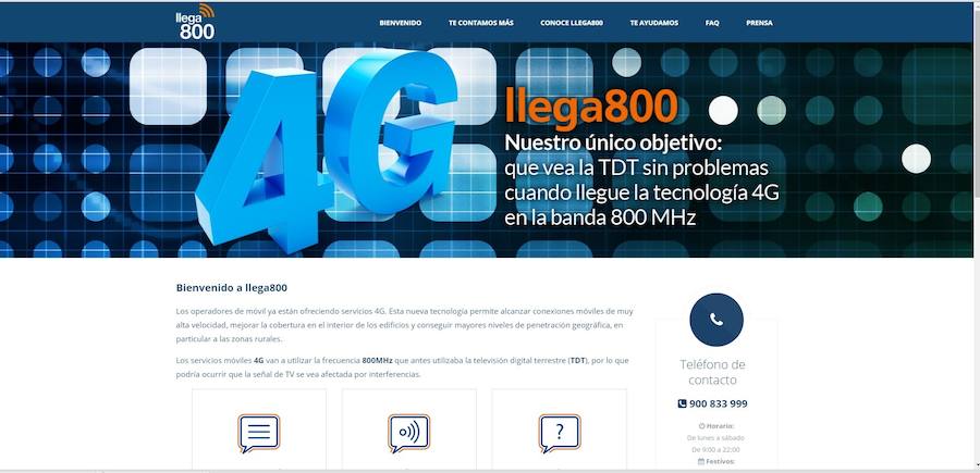 Página web de llega 800. 
