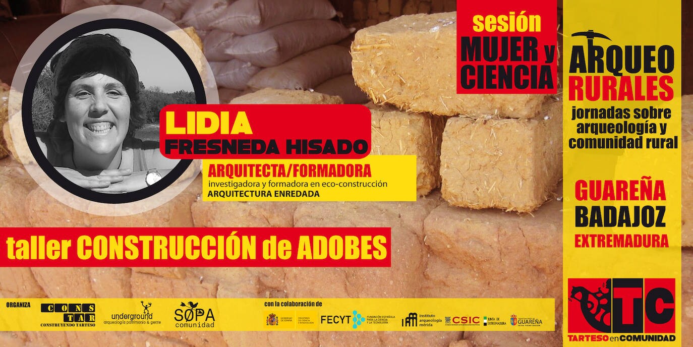 Cartel de la investigadora y formadora en eco-construcción Lidia Fresneda.