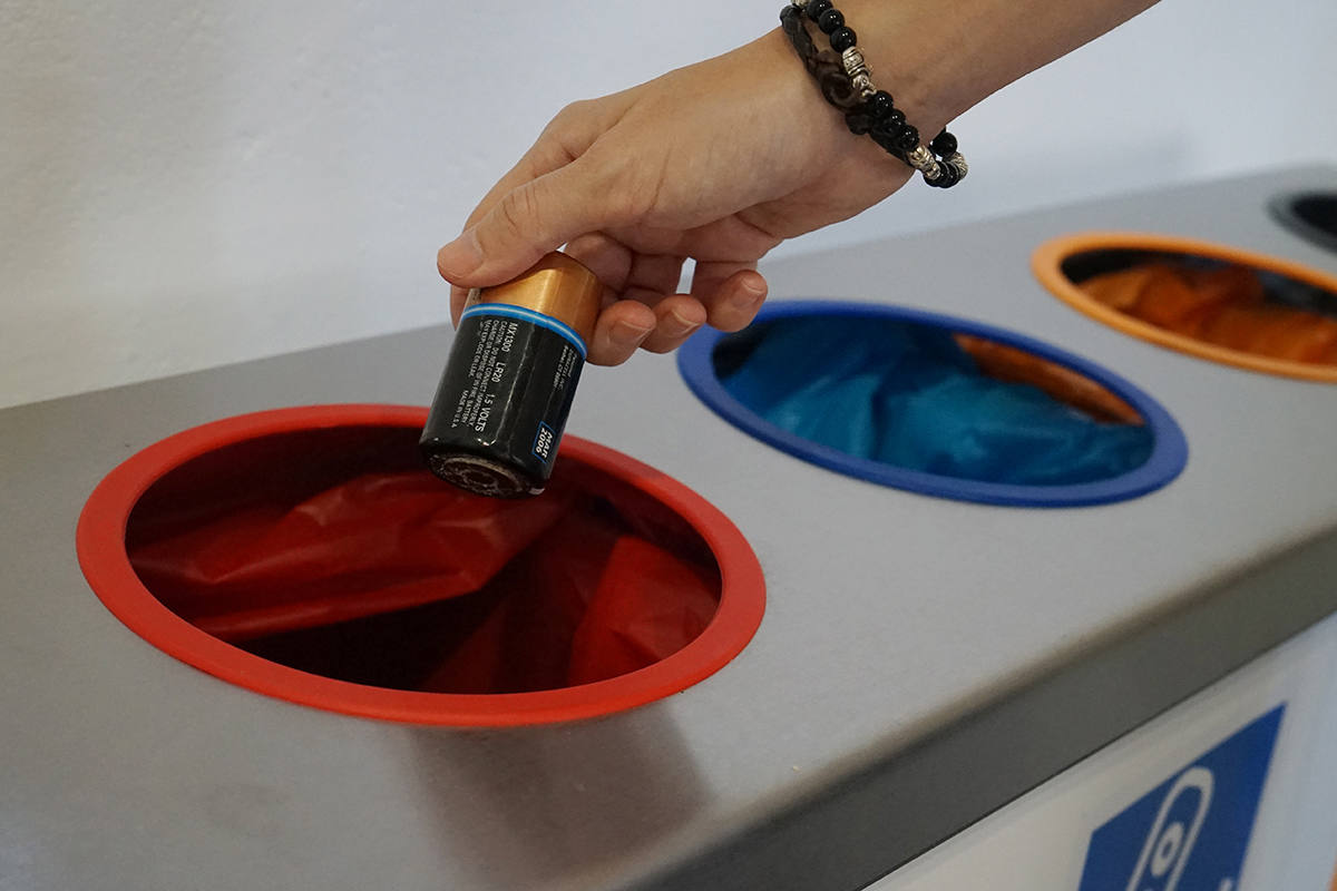 Puntos de reciclaje de pilas.