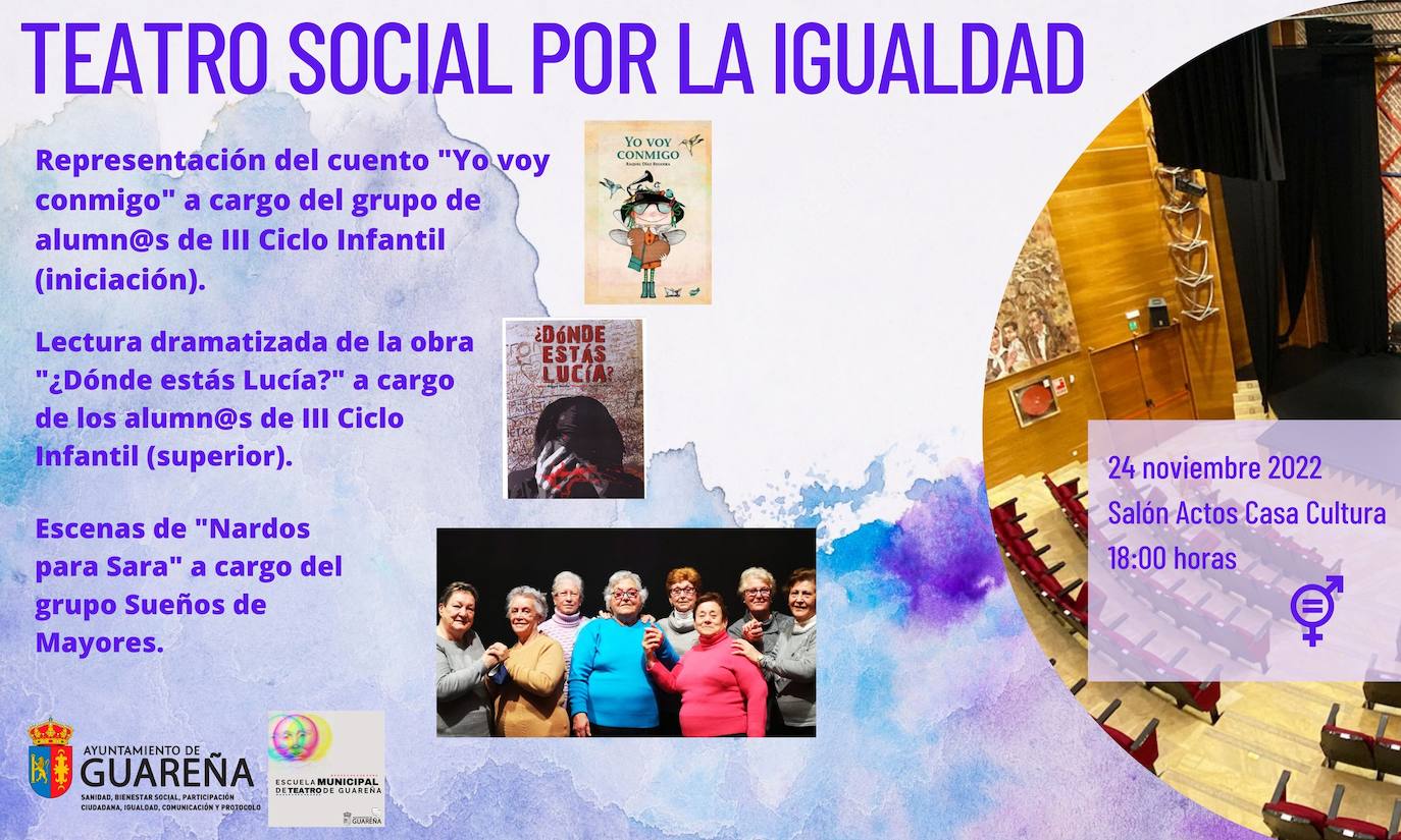 Cartel referente a las representaciones teatrales de la Escuela Municipal de Teatro de Guareña.