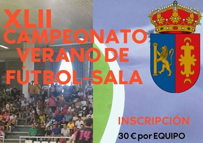 Anuncio del torneo de fútbol sala de este verano.