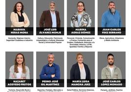 Imágenes de los ocho concejales delegados del equipo de gobierno municipal de Guareña.