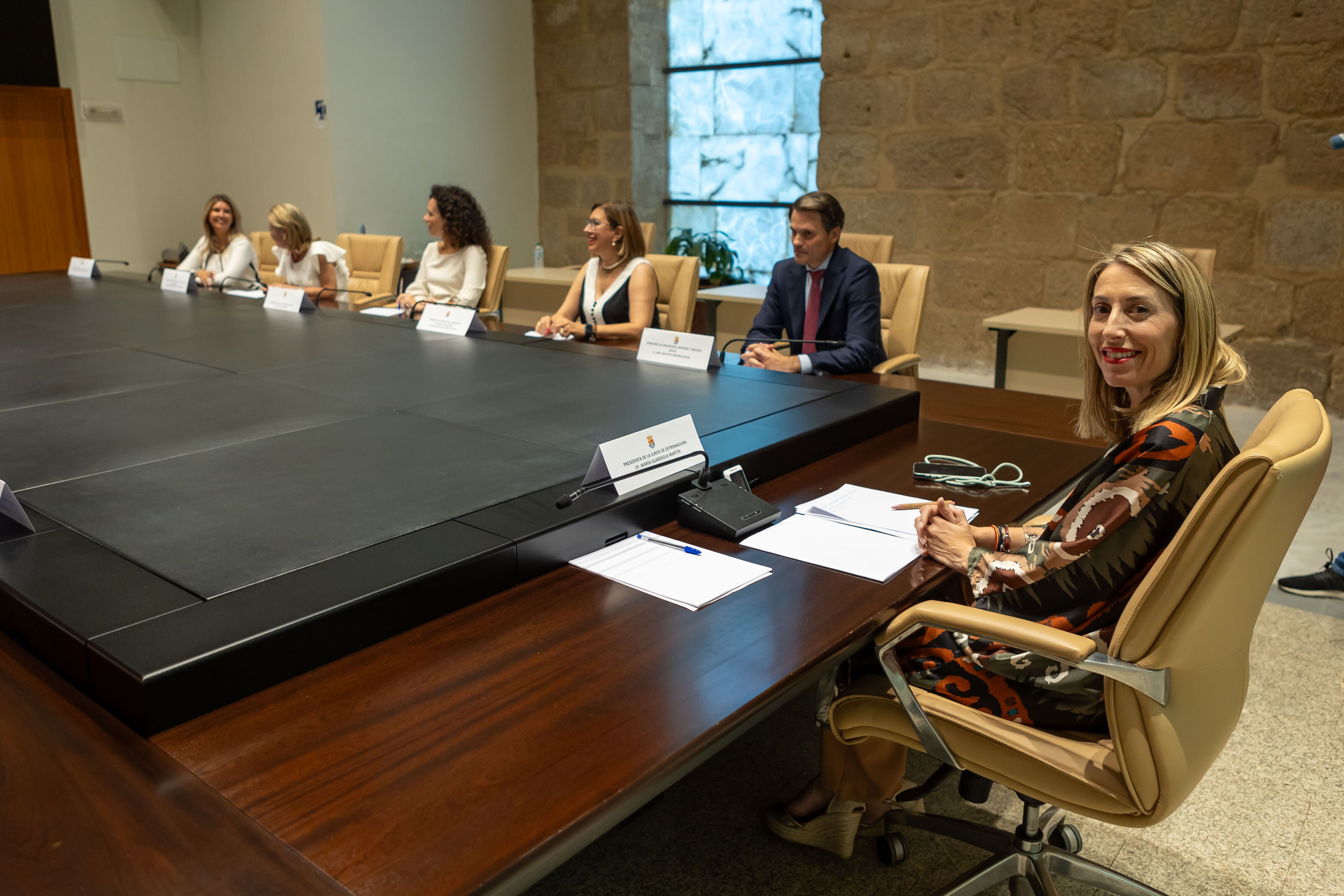 María Guardiola hoy en Consejo de Gobierno de la Junta de Extremadura.