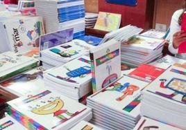 Libros de textos preparados para el próximo curso escolar.