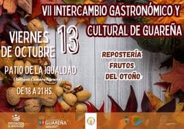 Cartel anunciador del Intercambio Gastronómico y Cultural de Guareña.