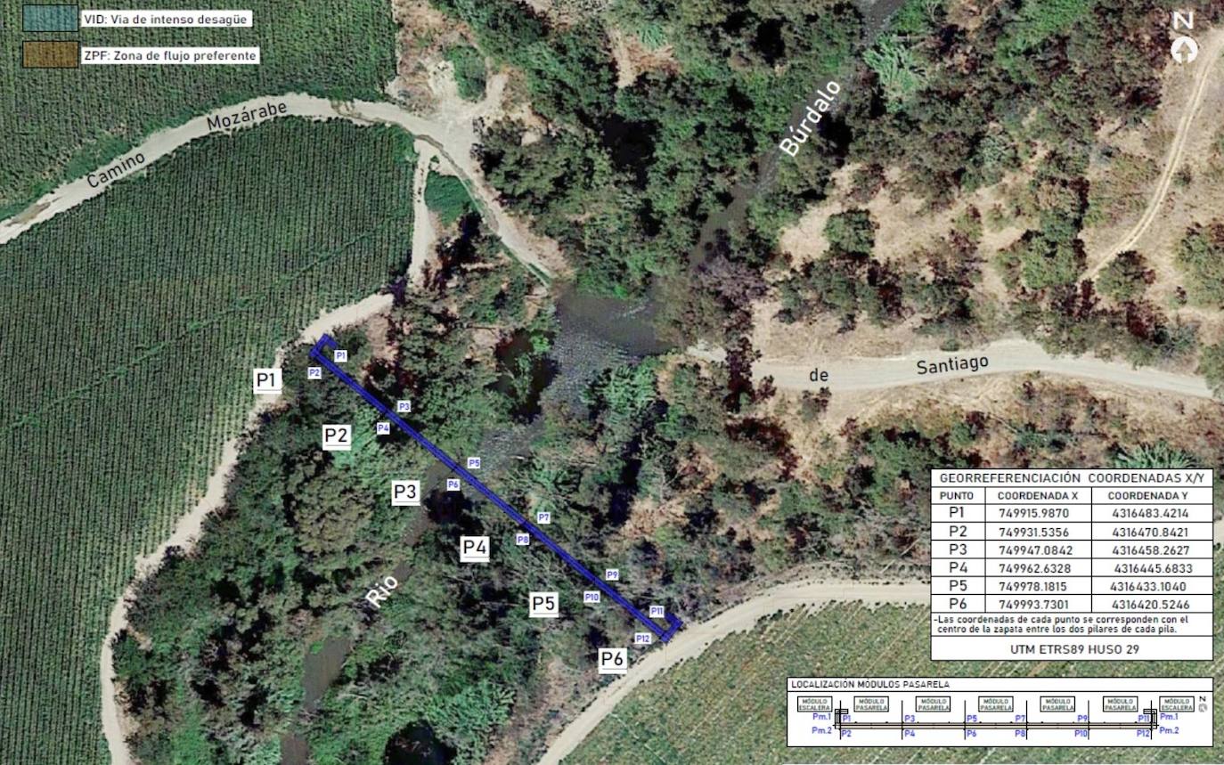 Adjudicada la construcción de una pasarela peatonal sobre el río Búrdalo
