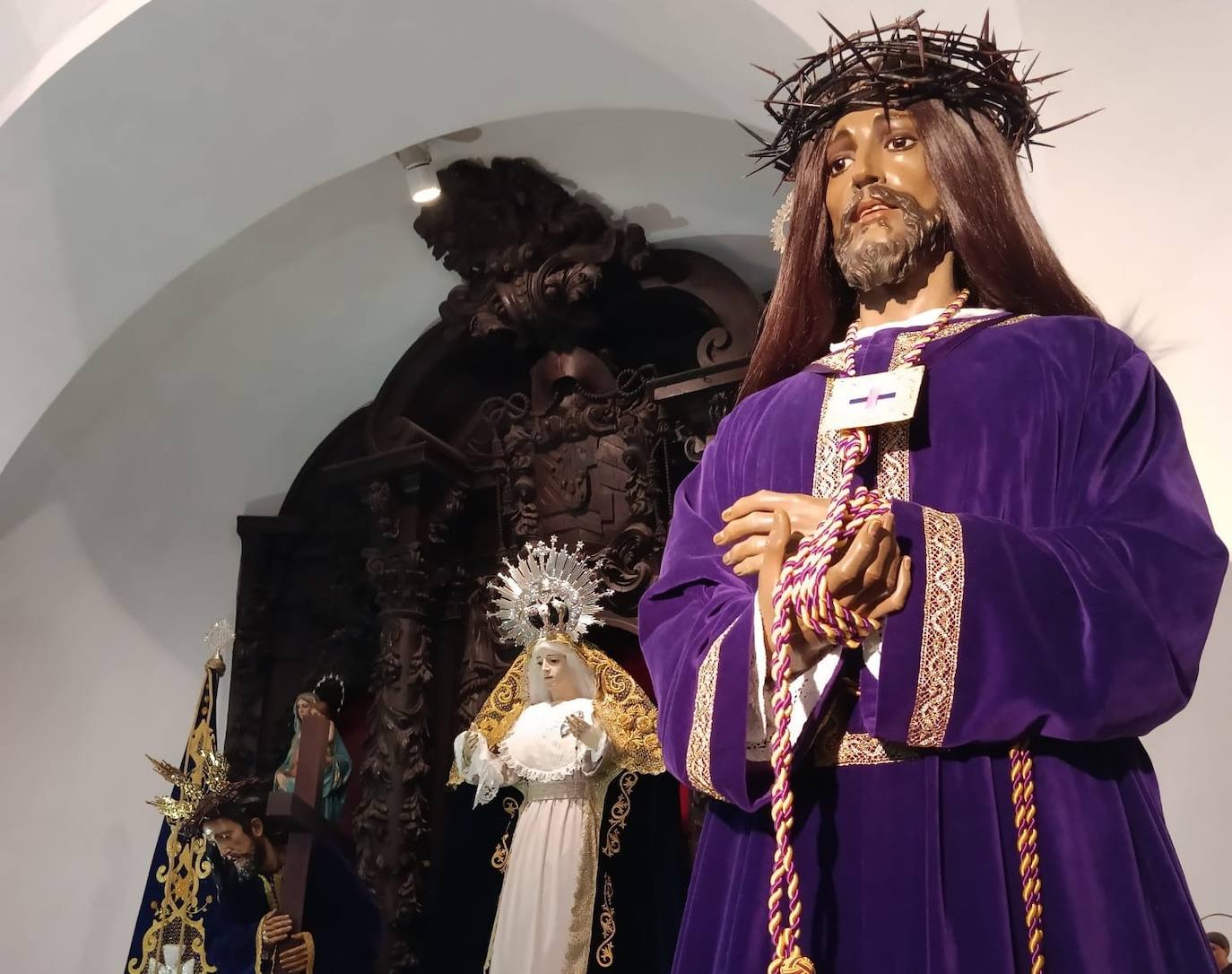 Primer plano de la imagen del Cristo de Medinaceli en San Gregorio.