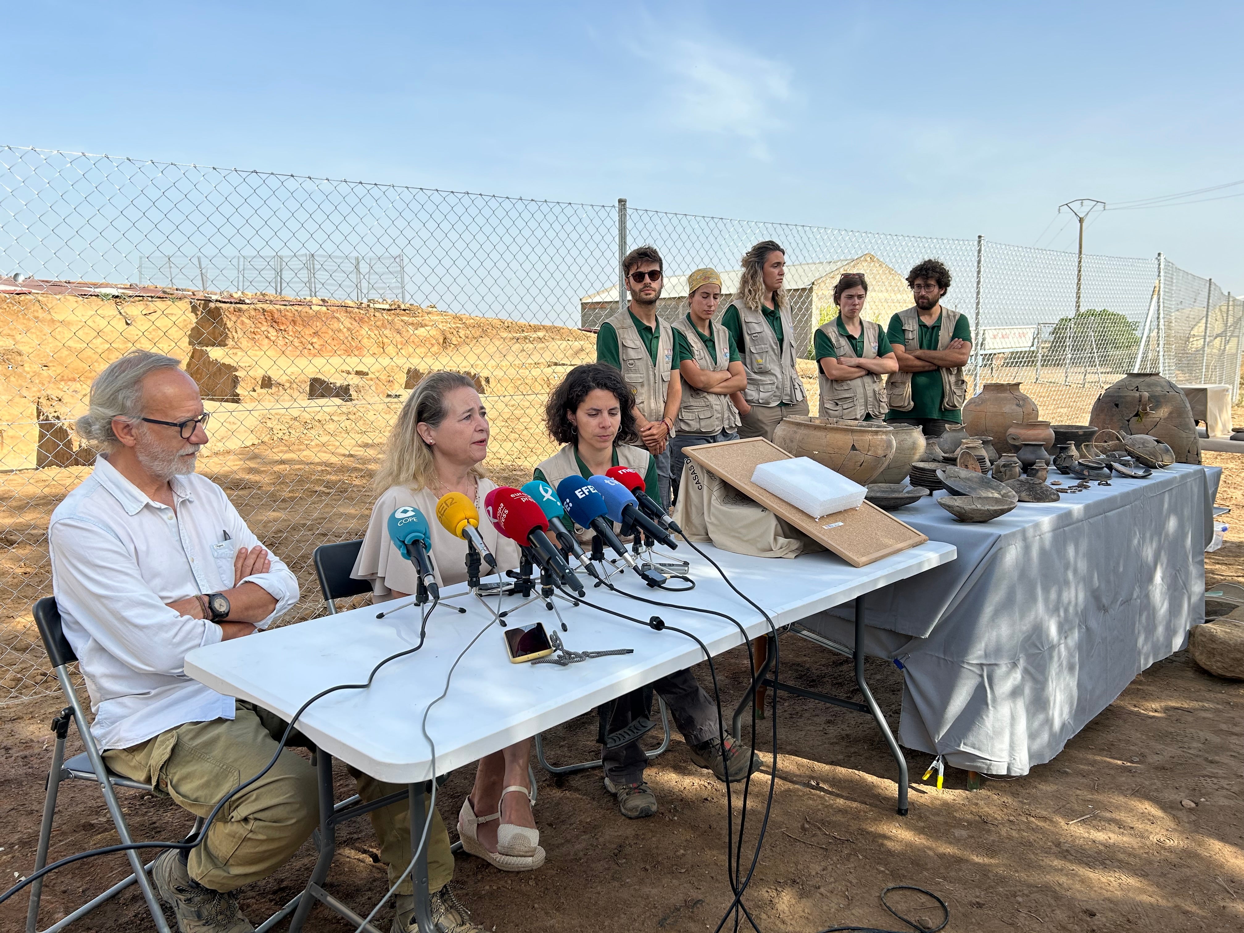 Rueda de prensa esta mañana en Casas del Turuñuelo.