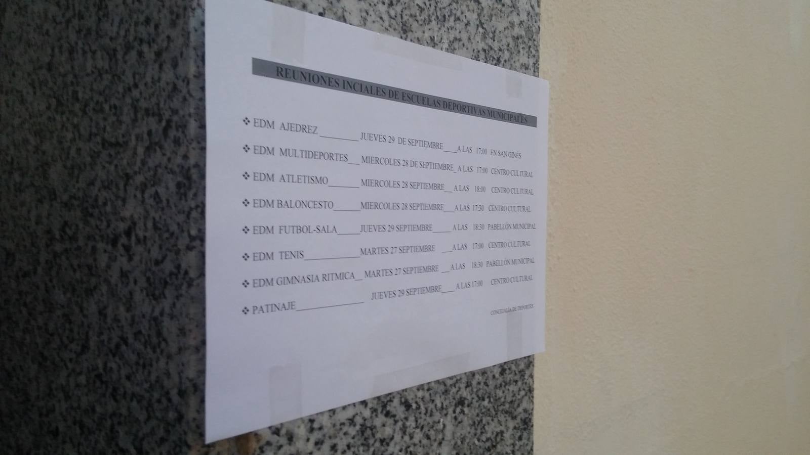 Reuniones de las escuelas deportivas con alumnos y familiares