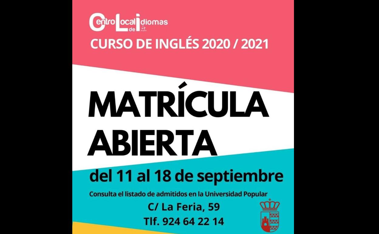 Abierto plazo para realizar la matrícula en el Centro Local de Idiomas de Herrera del Duque