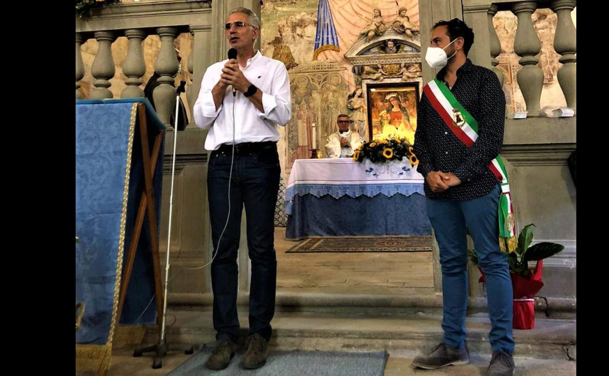 El alcalde de Herrera del Duque es recibido por el el sindico de Castiglione Leonardo Zannini