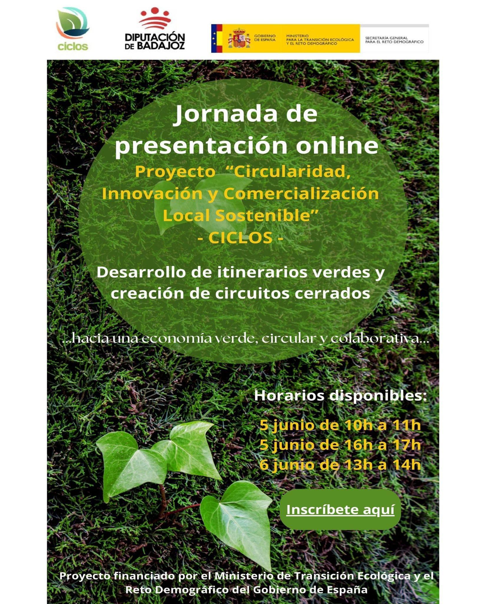 Jornadas de presentación online del proyecto circularidad, innovación y comercialización local sostenible