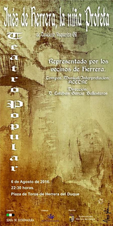 Disponibles en el Palacio de la Cultura las entradas para “Inés de Herrera, la niña profeta”