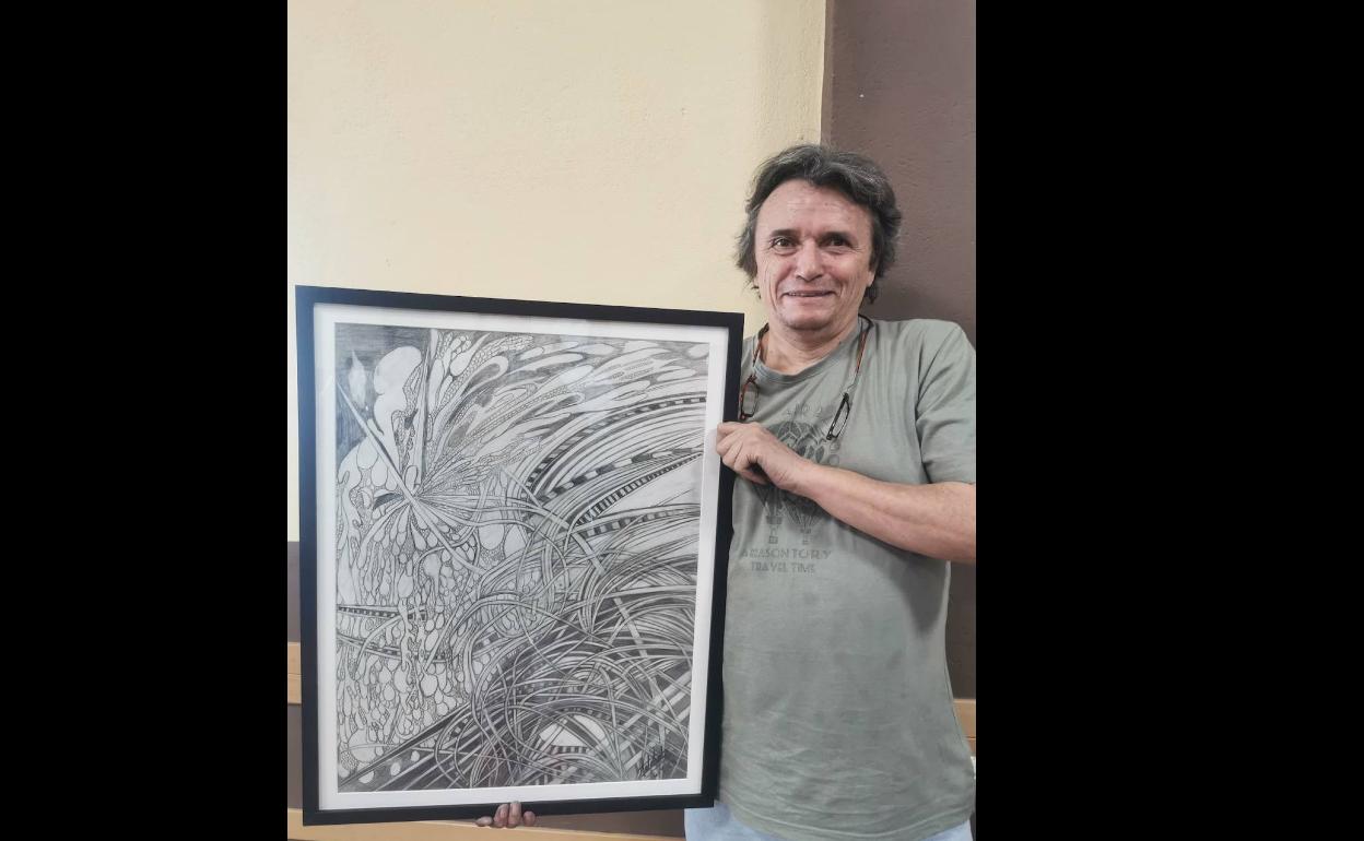 El vecino de Hornachos Toni Galobart expone en el Salón Municipal «La Cooperativa»de Llera parte de su obra pictórica