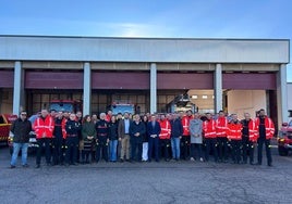 Pte de la Diputación, diputados , alcaldes y bomberos