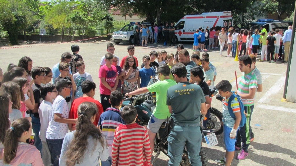 Clase práctica de educación vial en Jaraíz.