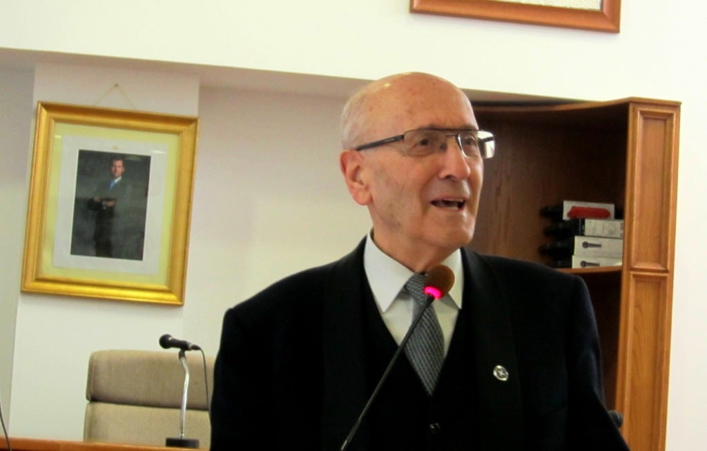 Joaquín Jiménez, el 23 de marzo de 2016, durante su nombramiento de hijo de adoptivo de Jaraíz.