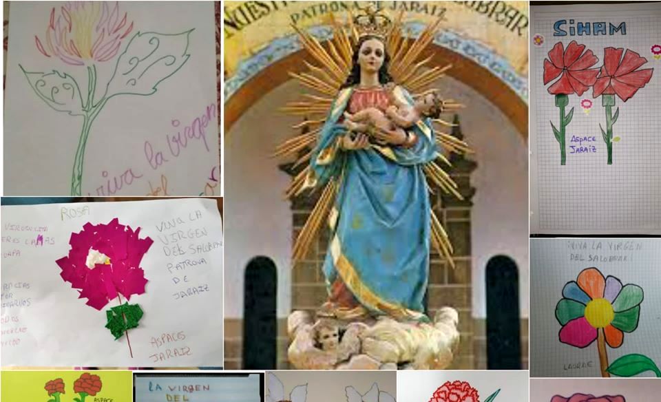 Puzle de dibujos y postal de la Patrona de Jaraíz. 