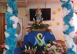 Imagen de la Virgen del Salobrar en la residencia de mayores.