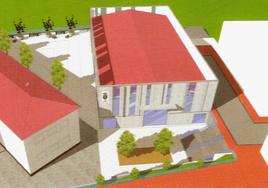 A la derecha el diseño de la edificación proyectada junto al César Carlos.