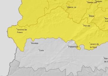 El 112 Extremadura activa la alerta amarilla por lluvias y tormentas en el norte de Cáceres