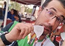 Carlos Labrador Muñoz, sucampeón de España con la selección extremeña de pesca.